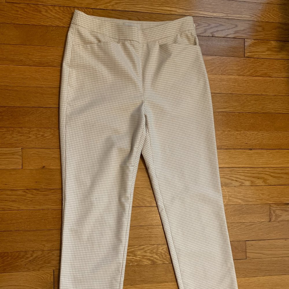 LOFT High-Waisted Checkered Slacks Size 0